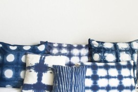Shibori pillows with different patterns
