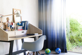 Shibori rug in an office space