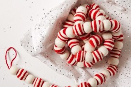 Striped hand-felted garland from West Elm