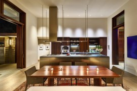 Suspended lighting in a modern kitchen