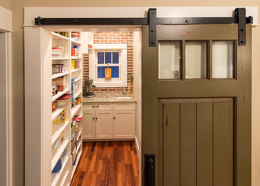Simple Barn Door In Kitchen for Simple Design