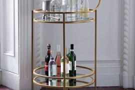 Vintage-style bar cart from West Elm