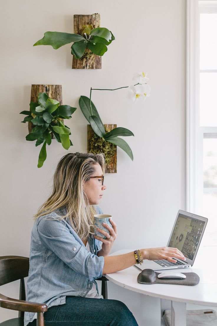 Beautiful plant inspired wall art pieces in home office