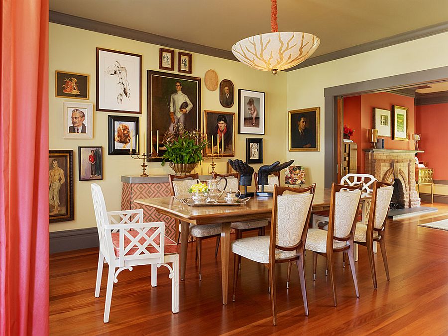 Eclectic Gallery Wall In Dining Room