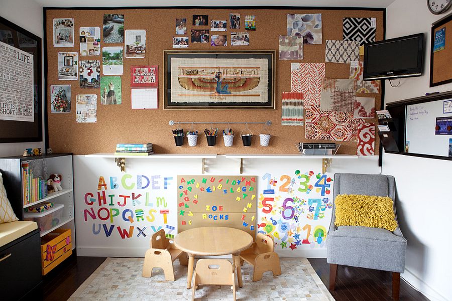 Cleverly combined craft room and playroom