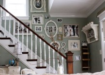 Staircase wall filled with family photos 217x155 11 Fabulous Staircases That Exude Shabby Chic Panache
