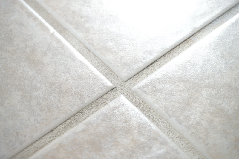 Clean bathroom tile grout