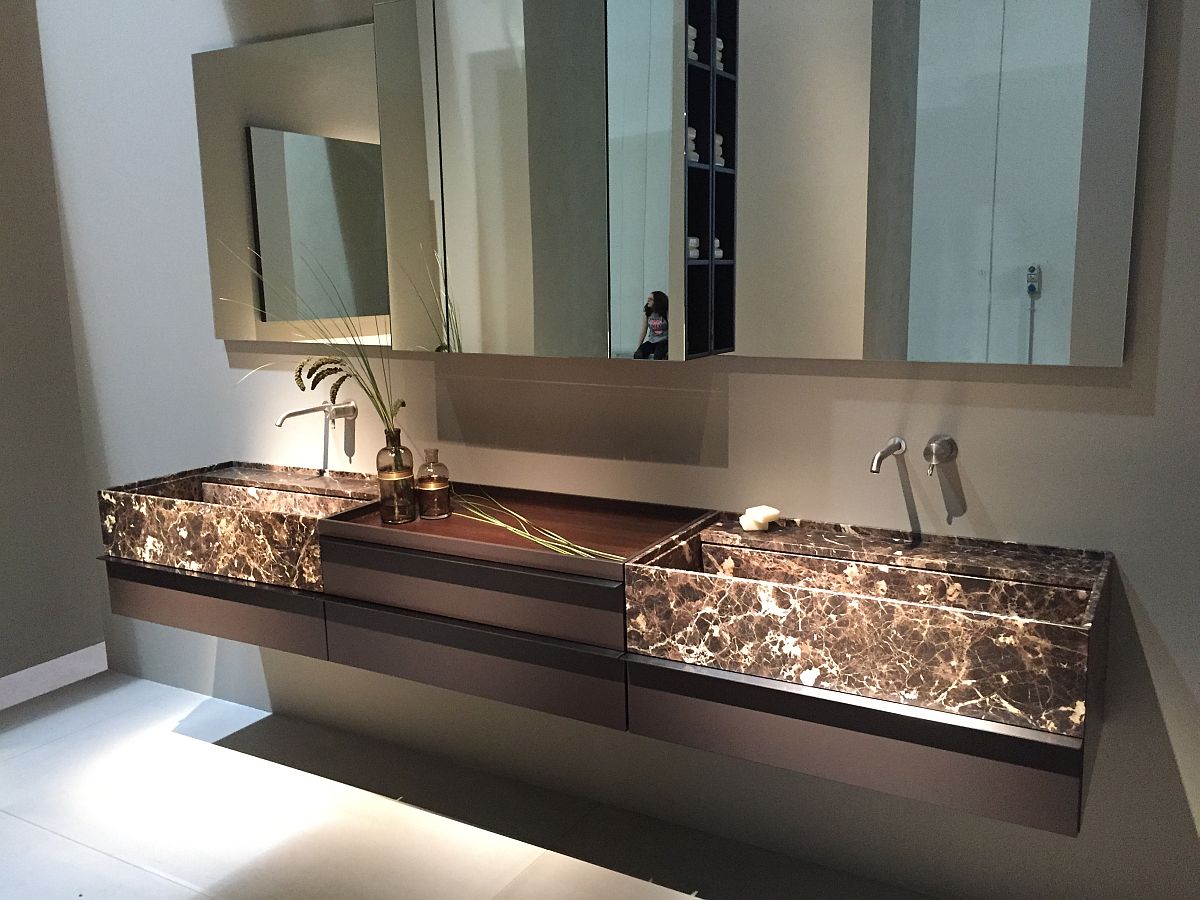 Unique bathroom vanity idea in stone - Decoist
