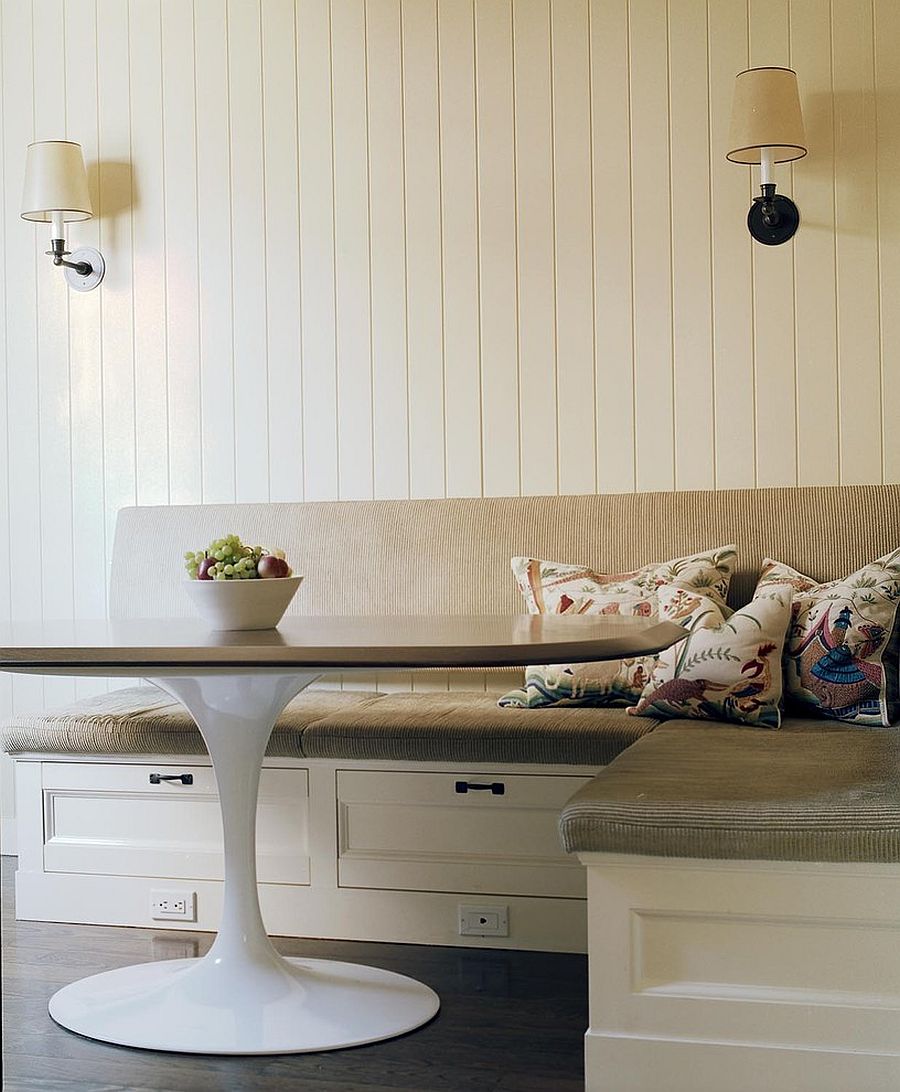 Minimalist Dining Banquette With Storage for Simple Design