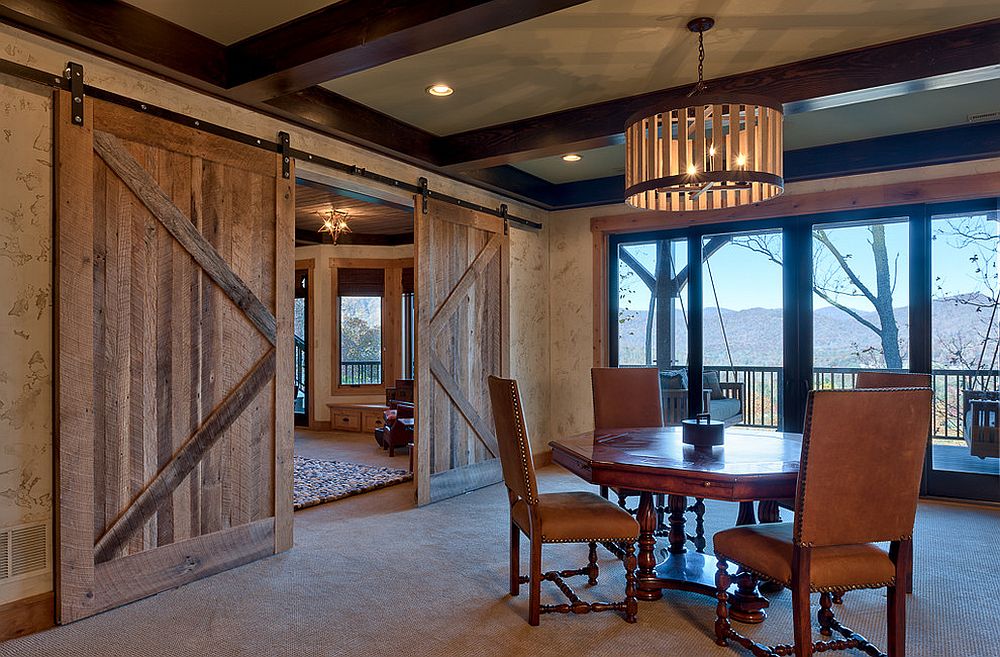 barn door in dining room