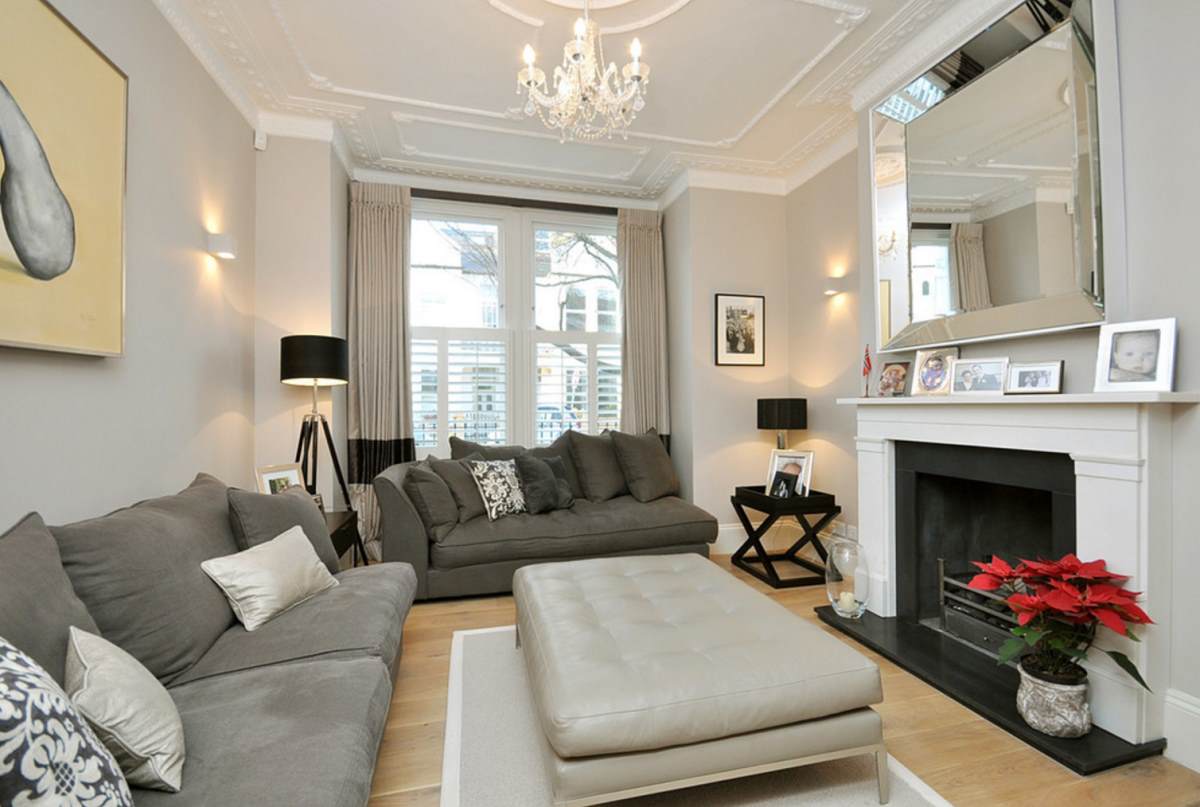 Taupe Color And White On Living Room