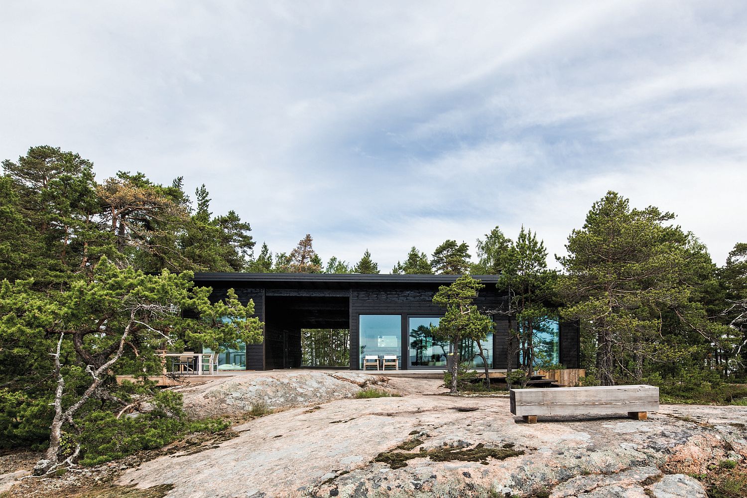 Modern Scandinavian Log Cabin Set on a Beautiful Baltic Sea Island
