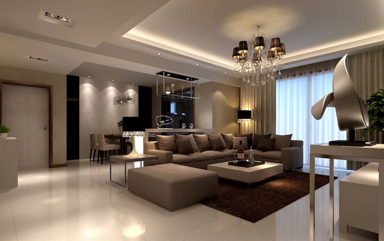 modern living room beige