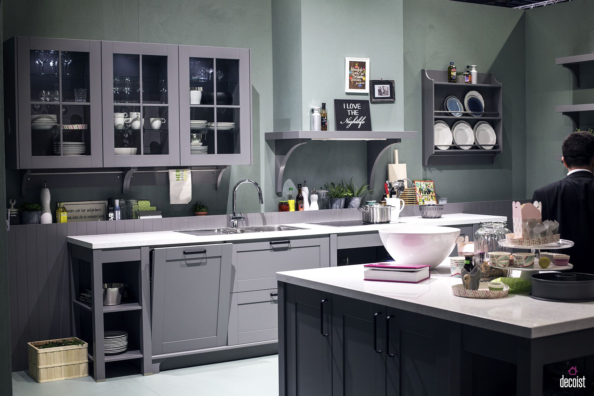 Creatice Grey White Kitchen Designs for Living room