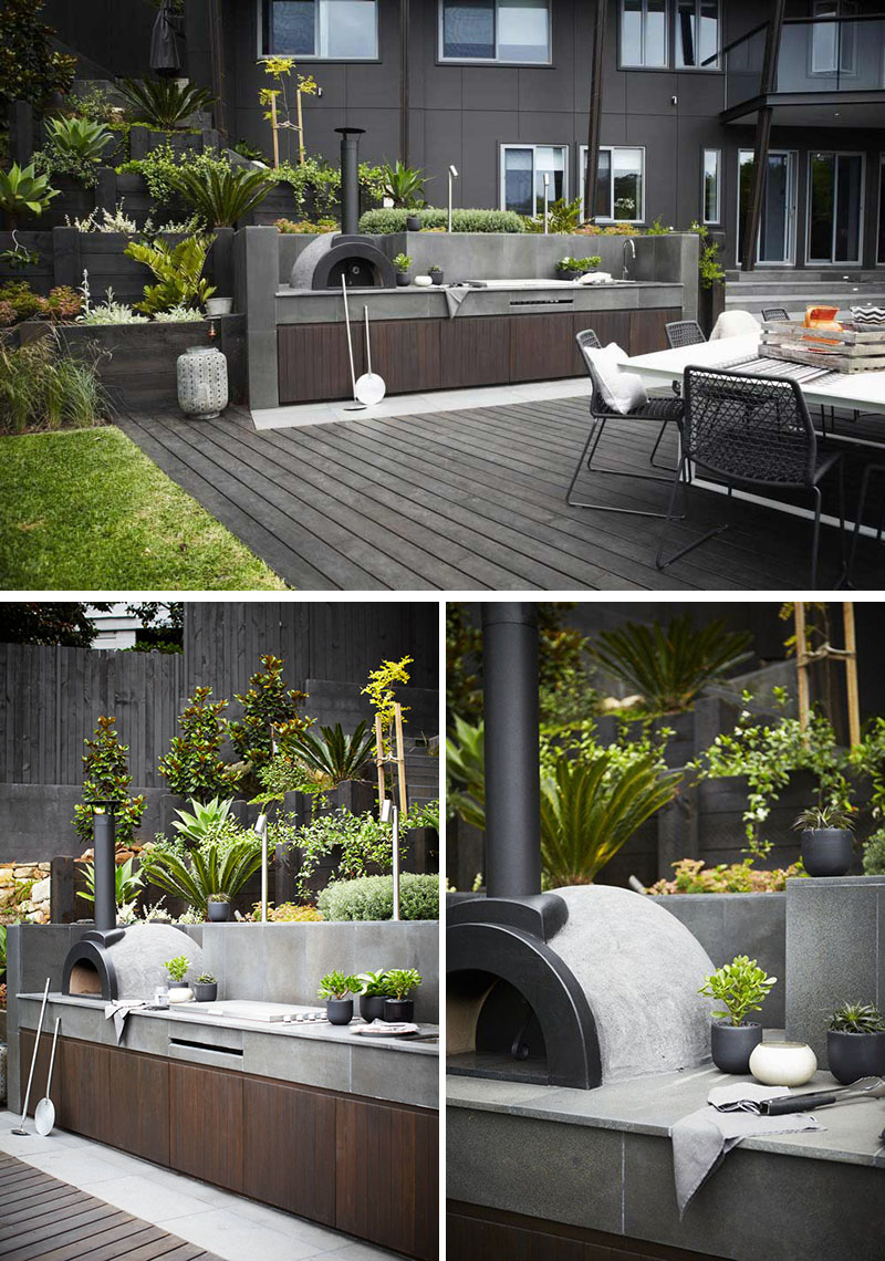 Simple Contemporary Outdoor Kitchen for Small Space