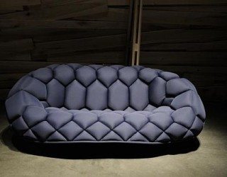 Quilt Inflatable Sofa Looks Like Giant Soccer Ball