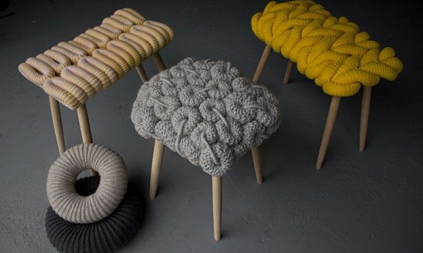 Knitted Chairs by Claire-Anne O'Brien