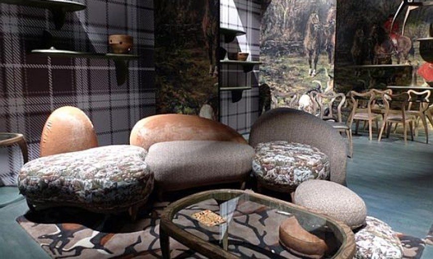 Snake Mirror and Giraffe Stools