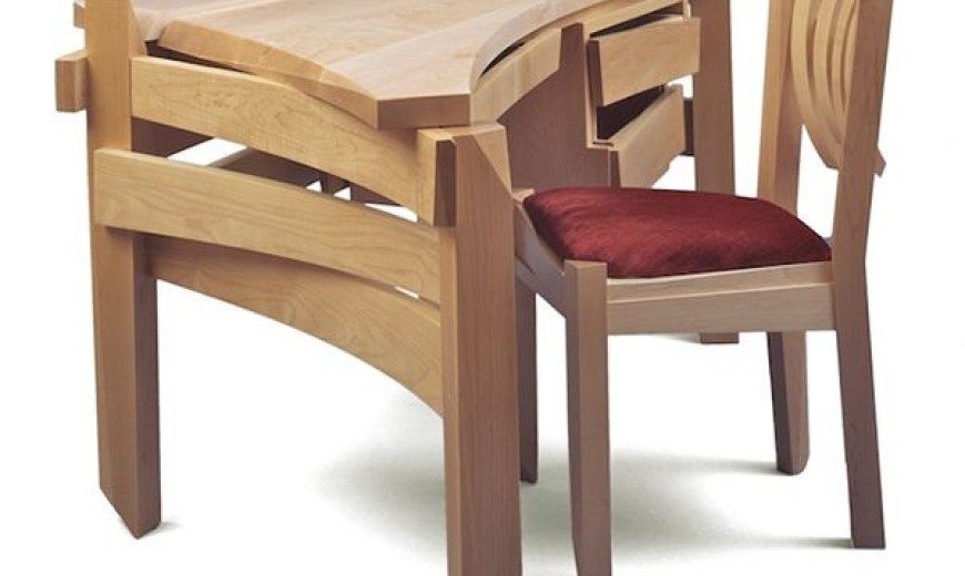 Solid wood desk artistically created by Nico Yektai
