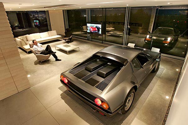 car in living room