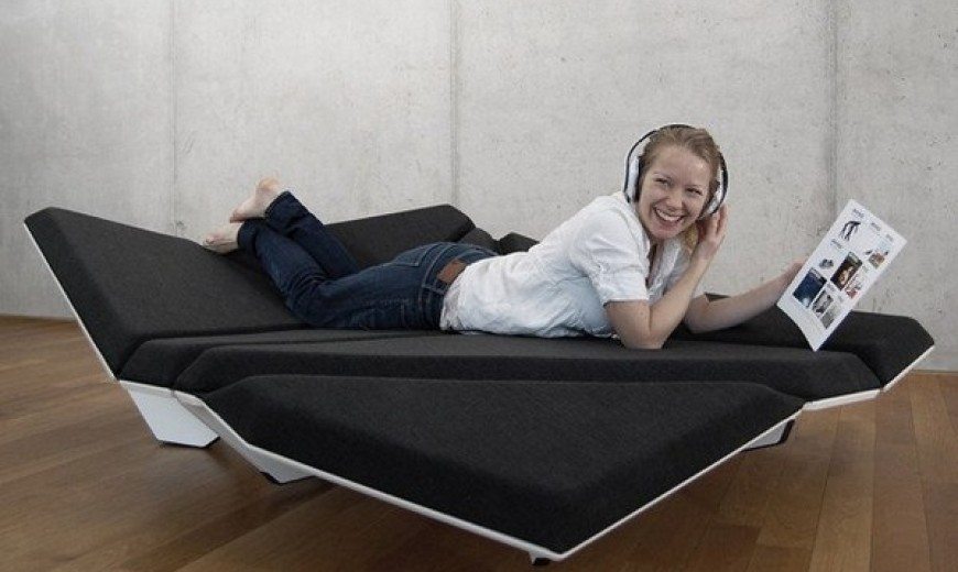 Shape-shifting Origami-like sofa design from Alexander Rehn