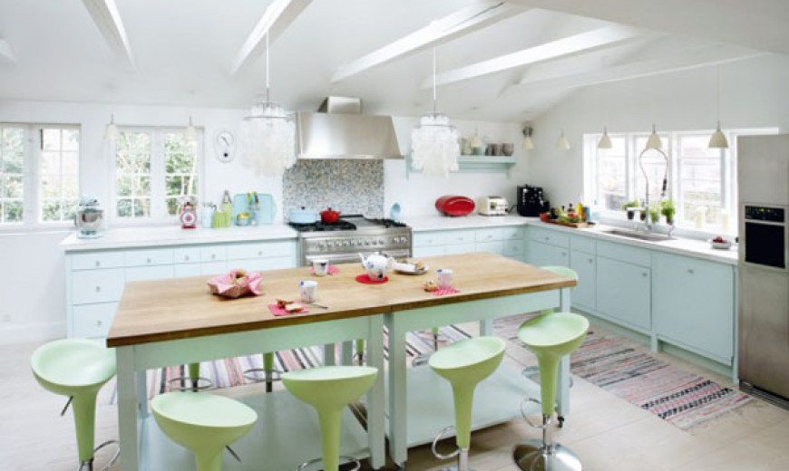 Dream kitchen brightened with a pastel color palette