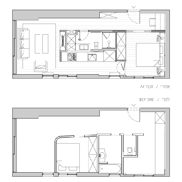 Small multifunctional 40 Square Meter Apartment in TelAviv