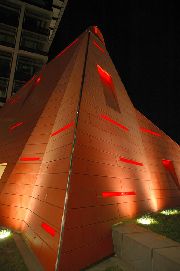 Amazing Red Stair And Vent Sculpture In The Middle Ofmelbourne