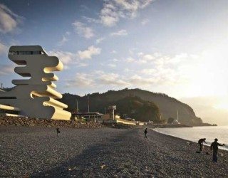 Sarpi Border Checkpoint in Georgiais Built Like the Waves