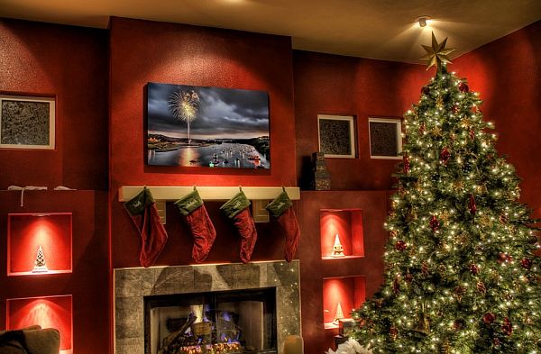 christmas fireplace wallpaper hd widescreen