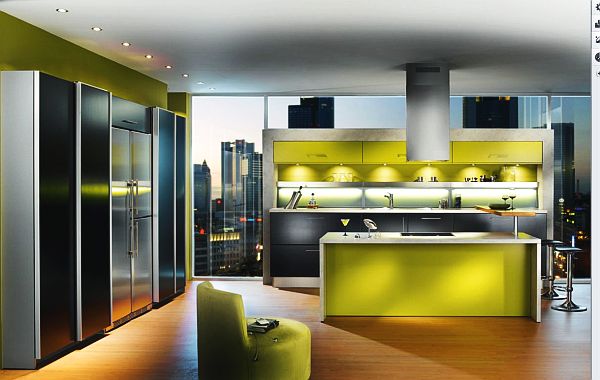 Contemporary Green Kitchen