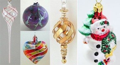 Unique Hand Blown Glass Christmas Ornaments