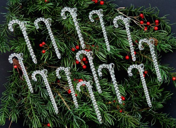 Hand blown glass candy canes