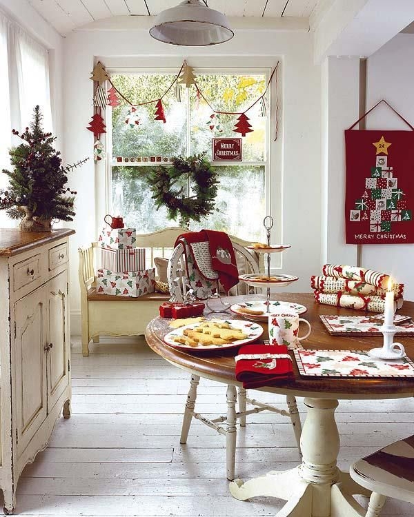 Red and white kitchen christmas theme