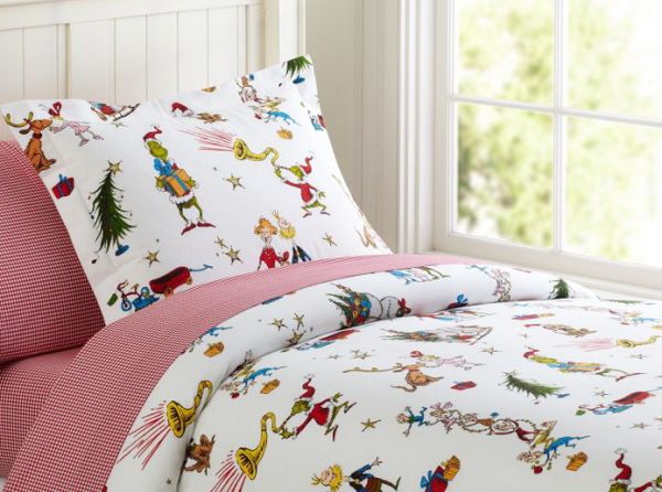 grinch bedding from pottery barn!