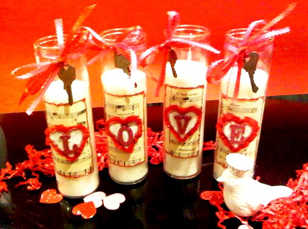 DIY Valentines Day Love Candles