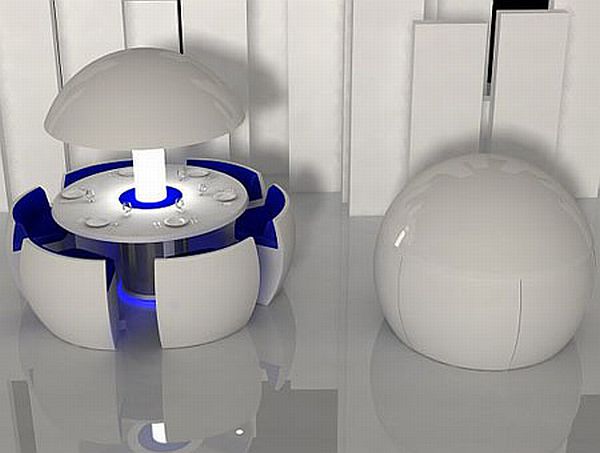 Modern-Round-Dining-Table-and-Chairs-in-a-“Pod”