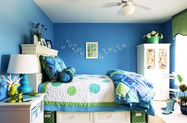 cool bedroom for teenage girls blue