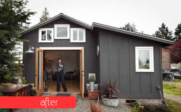 Boring Garage Turned into Fancy Small Home after DIY makeover