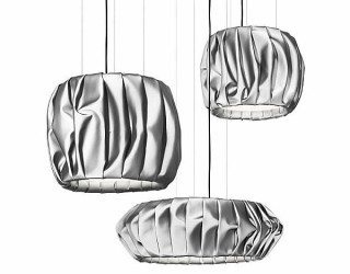 Folded fabric Moon lamps by Färg&Blanche