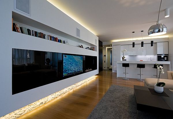 Modern Apartment in Moscow incorporated kitchen