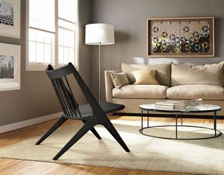 Sculpted Oskar Armless Lounge Chair: Showcasing the Beauty of Wood