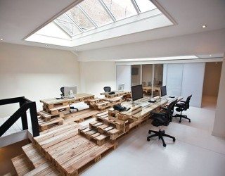Office Design from Recycled Pallets at BrandBase in Amsterdam