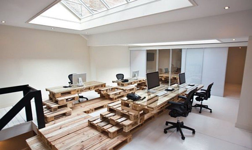 Office Design from Recycled Pallets at BrandBase in Amsterdam