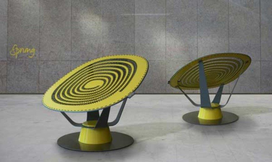 Unusual and dynamic Sprung Chair by Jason Klenner