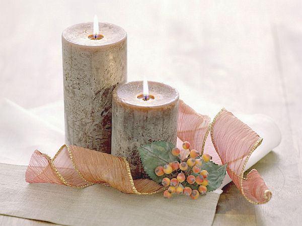 Valentines Day pillar candles