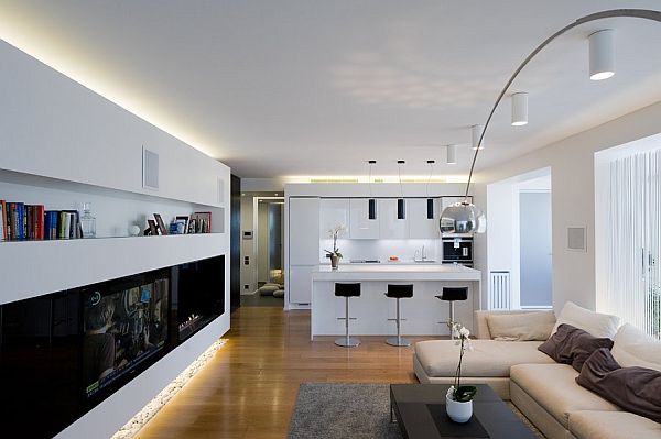 White Small Contemporary Apartment in Moscow