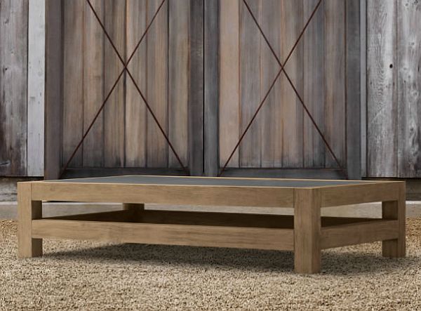 Wooden coffee table with concrete tabletop 3