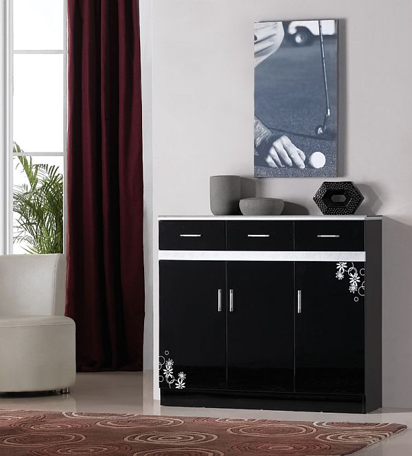 black shoe cabinet design idea