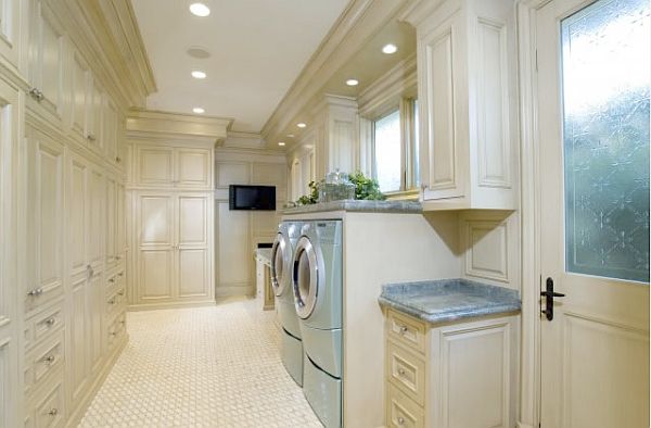 laundry room with storage